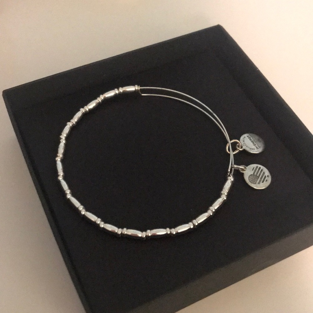 New Alex and Ani Silver Beaded Bangle Bracelet
